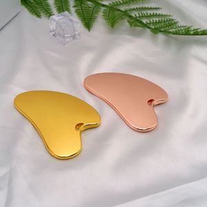 Gua Sha Yüz Aracı Çinko Alaşım Guasha Masaj Aracı Doğal Evrensel Yüz Gümüş Metal Gua SPA Akupunktur için Sha Board