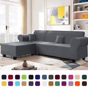 Capas de sofá seccionais 2PCs Sofá em forma de L Covers de Sofá esticado de sofá com tudo incluído para a sala de sofá-sofá da sala de estar