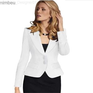 Women's Suits Blazers Blazer Female Blue Women Suit Office Ladies 2022 New Spring Slim Top Elegant Short Design Clothes Two buckle suit woman coat 4XL C240410