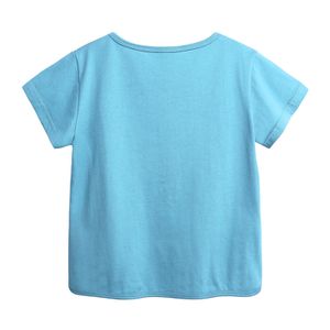 幼児の子供の男の子の女の子ソリッド半袖クルーネック不規則なTシャツトップスTシャツ男の子