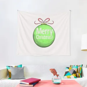 Tapestries Merry Christmas Ball - Green Tapestry Bedroom Deco Bedrooms Decor