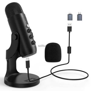 Microfones K66 USB Condenser Gaming Microfone Profissional Podcast Adequado para PC Streaming Voice Recording Compatível com laptop desktopsq