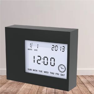 デジタルテーブル目覚まし時計の子供のための子供用カレンダーカレンダーバックライトタイマー室温電子LCDオフィスウォッチ