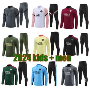 2024 25 PPSGトラックスーツトラックスーツトレーニングMBAPPE CHANDAL 22 22 23 24 25 Survetement Tuta Retro Futbol PSGES Soccer Soctuit Football Trackuit Kid Men Kit 222