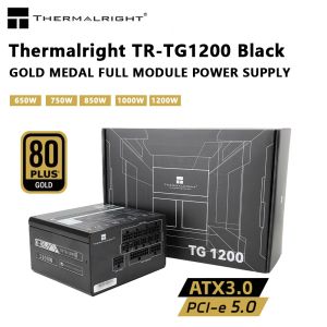 Leveranser Thermalright TRTG1200 Black PCIe5.0 ATX3.0 Gold Full Module Power Supply Pwm Control Starttop Fan för Highend Placa de vide