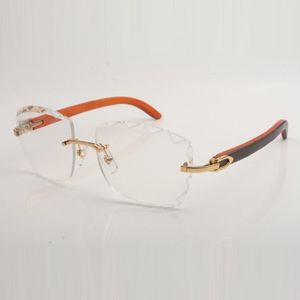 NY DESIGN CUT CLEAR Lens Spectacle Frames 3524028 Orange Wood Temples Unisex Storlek 56-18-140mm Express187y