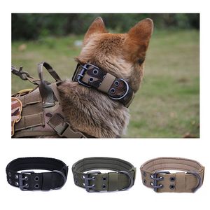 Durable Tactical Dogs Collar Leash Set Adjustable Military Pets Collars K9 German Shepherd Training Medium Large Dog Accessories