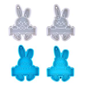 Easter Day Series Charms Resin Casting Silicone Mold Rabbit Keychain Decorative Pendant Jewelry Mold for DIY Crafts