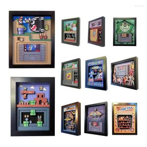 Çerçeveler retro resim çerçevesi benzersiz 3D gölge kutusu sanat nostaljik arcade oyunları duvar dekoru ev için dekoratif