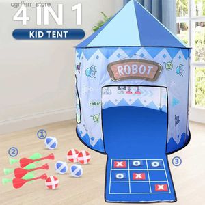 Tende giocattolo per bambini blu casa per bambini tenda da principessa rosa per bambini tende giocattolo tenda da gioco multifunzionale con gioco di tiro L410