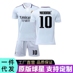 Fotbollströjor 23 Real Madrid Home Football Jersey Benzema 9 Modric 10 Match Training Team Print Size