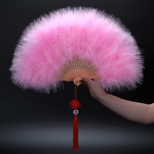 Peacock Feather Fan 1920 -talet Great Gatsby Theme Party Dance Accessories Antique Classic Folding Fan Cheongsam Show Accessories
