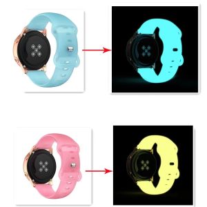 Cinta brilhante luminosa de 20 mm para Amazfit GTS4 GTS 4 mini GTS2 GT3 3 pulseira de pulseira Silicone Smartwatch Pulseira esportiva de pulseira