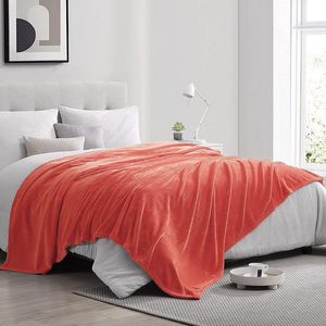 Solid Color Soft Warm Coral Fleece Blanket Plush Fuzzy Lightweight Throw, Super Soft Microfiber Flannel Nap Blankets for Couch