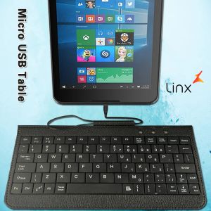 キーボードポータブルUltrathin有線キーボードLinx 7/8/Linx 820 8インチタブレットミニブラックイングリッシュサイレントワイヤードキーボード+ブラケットに適しています