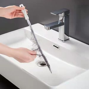 45cm Pipe Unblocking Brush Bathroom Hair Sewer Cleaning Stick Kitchen Sink Drain Cleaner Flexible Dredge Hoom Cleaning Tools