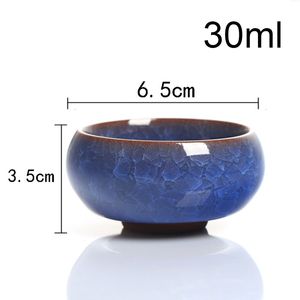 Hot Sale 6pcs Kung Fu Tea Cup Set Crackle Glaze Travel Chinese Porcelain Teacup Sets Ceramic Pottery 30ml Xmas Gift High Quality