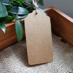 500pcs Brown Kraft Paper Tag Blank Present Gift Tag with Scalloped Edge Wedding Gift Tag Party Tag Price Label 4.5x9.5cm