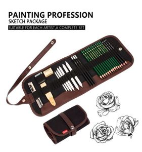 Bianyo 2530Pcs Charcoal Earser Knife Drawing Pencil Sketch Painting Canvas Pencil Bag Set Christmas Gift for Kid T2001075803151