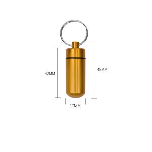 Mini -Pille -Hülle wasserdichte Medizin Aufbewahrungsbox -Behälter Flaschenhalter Schlüsselbund Tragbare Metallpille -Box für das Reisen