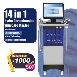 Mikrodermabrasion 14 in 1 Hydro Dermabrasion Gesichtsreinigung Wasser Sauerstoffstrahl Peel Machine Reiniger Hydro -Maschinen Bio -LED