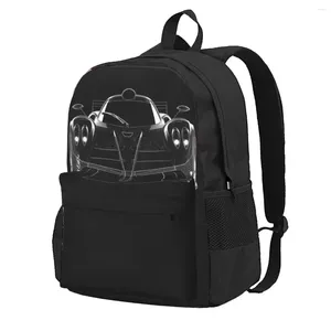 Backpack Speed Sports Car Line Art Neon Travel Macks Mackpacks Sacos de lazer da juventude Rucksack personalizado