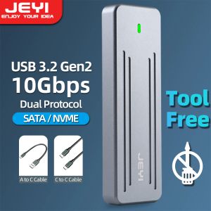 エンクロージャーJEYI M.2 NVME NGFFアルミニウムツールフリーSSDエンクロージャー、USB3.2GEN2 M.2 PCIE NVME SSD 2280/60/42/30の磁気ハードドライブケース