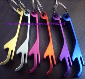 500pcs Laser Logo Chain Chain Chain Metal Aluminium Keychain Ring Beer Can Goter Openers Opening Gear