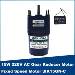 15W 220V CA Redutores de engrenagem CA Motor de velocidade fixa Motor único MOTOR DE FASE MINIATURA MOTOR de velocidade lenta CW CCW