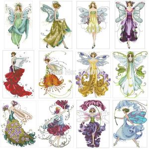 Fairy series 2 patterns Counted Cross Stitch 14CT DIY wholesale Chinese Cross Stitch Kits Embroidery Needlework Sets