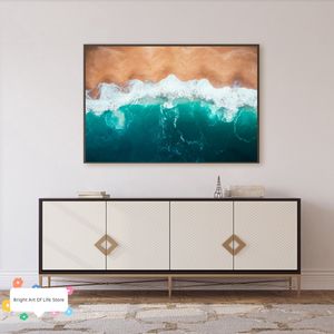 Ocean Wave, Orange Beach Art Print, Australia Coast Artwork, Beautiful Ocean Poster From Great Ocean Road Victoria Australia