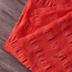 Leinenstoffmarke Marke Leinen gestreifter orange rotes Stoff High-End-Leinengewebe