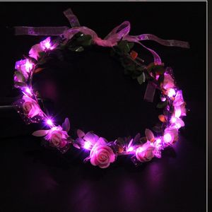 Women Girl Crown Crown Flower Bash Adeon Light Ghirlaland Ghirlaland Glow Gift Cosplay Costume di compleanno