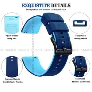 Bänder schnelle Release Rubber Watch Gurt Silicon Uhrenband 18mm 20mm 22mm Huawei Samsung Galaxy Garmin Uhren Ersatzwatchbandl2404