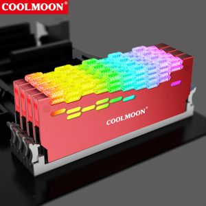 Kylande coolmoon ra2 argb ram minne kylning kylning rgb kylfläns cooler 5v 3 stift 4 stift aluminium legering värmeprepridare för pc skrivbord