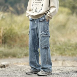 Jeans masculinos na moda moderna de jeans retro de estilo japonês
