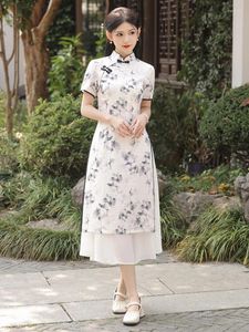 Roupas étnicas chinesas elegantes vestido de festa de mulher QIPAO Aodai Cheongsams Colar de mandarim vintage vestidos