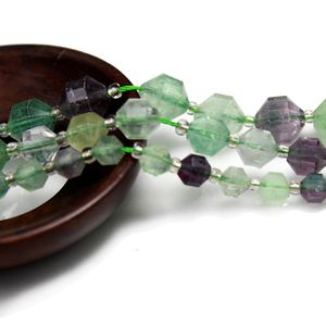Fin natursten fasetterad rhombus ametist persisk agat rökig kvarts apatit olivform pärlor för smycken gör diy armband