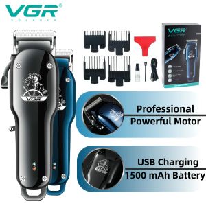 Clippers VGR Hair Trimmer Professional Hair Clipper Justerbar frisyrmaskin Kordlös elektrisk laddningsbara trimmare för män V679