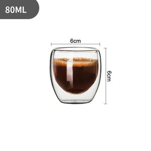 2-6 st 80 ml dubbelskikt isolerad glas kopp hög borosilikat glas kaffemjölk mugg te cup restaurang hushållsdrinkware gåva