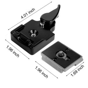 Black Camera 323 Quick Release Plate med specialadapter (200PL-14) kompatibel med Manfrotto 323 stativ Monopod DSLR-kameror (n