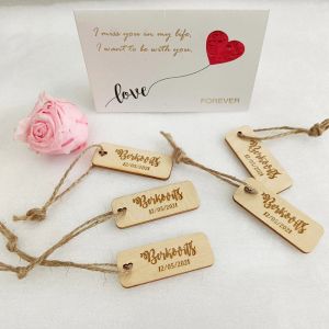 Nome ospite per banchetti personalizzato Card in legno, decorazione del tavolo da matrimonio, tag personalizzato