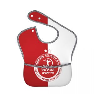 Hapoel Tel Aviv Baby Bibs för pojke eller flicka, justerbar haklapp och småbarn för att äta, vattentätt tyg