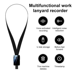 Players Mini Voice Activated Recorder Smart Digital Voice Recorder Noise Reduction Work Badge Recorder MP3 Player for Business People