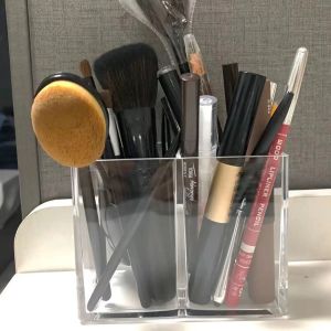 Caixa de armazenamento de escova de maquiagem de lápis de sobrancelha transparente