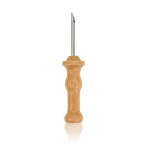 Vilitador útil bordado caneta agulha de agulha sólida alça de madeira Bordado Tool de tecelagem de tecelagem de tapete artesanal agulha