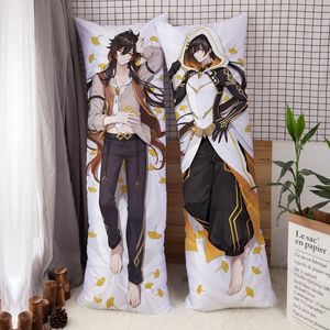 Genshin Impact Dakimakura Zhongli Cosplay Pillowcase Anime Game Umarmung Körperkissen Abdeckung 2 -seitiger Otaku Boyfirend Kissen 120x40