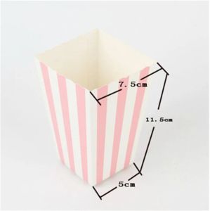 Neue 6/12pcs Pink Dot Wave Striped Paper Popcorn Box Pop Mais Candy Sank Favor Tasche Xmas Hochzeit Kid Geburtstagsfeier Dekoration