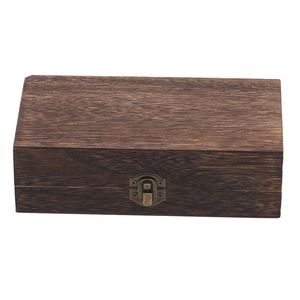 Drewniane pudełko do przechowywania domu z pokrywką Złotą Lock Organizator pocztówek ręcznie robiony biżuteria drewniana pudełko