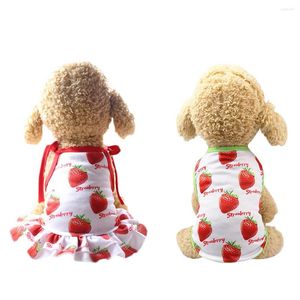 Dog Apparel Cute Pet Clothes Soft Dogs Vest Fashion Sports Cat Shirt Clothing Summer Strawberry Pattern For Small Pets